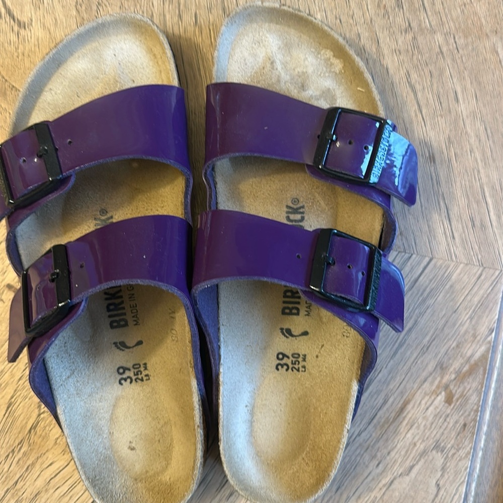 Birkenstock Purple Arizona Two Strap Sandals